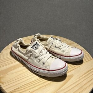 Converse Shoes Womens 10 Chuck Taylor All Star Sneakers White Canvas 537084F